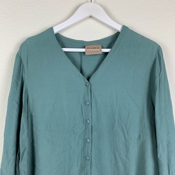 Eileen Fisher Blue Top - Picture 3 of 9